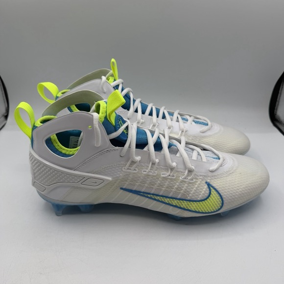 Nike Huarache 9 Elite Mid Lax SE Lacrosse Cleats Mens Size 12.5 White FV6149-100